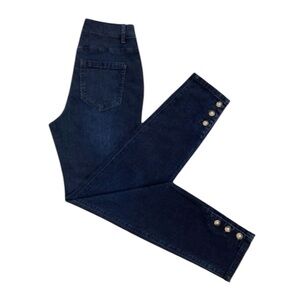 Ethyl Clothing Stretch‎ High Rise Lunar Pearl Button Ankle Jeans Size 12